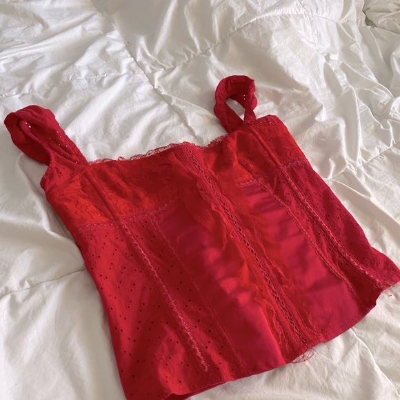 Red corset top - Picture 1 of 8